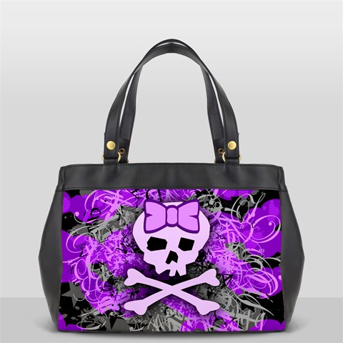 Purple Girly Skull Oversize Office Handbag (2 Sides) from ArtsNow.com Front