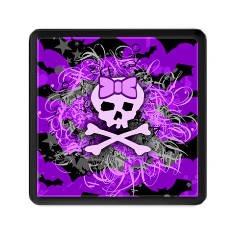 Purple Girly Skull Memory Card Reader (Square) from ArtsNow.com Front