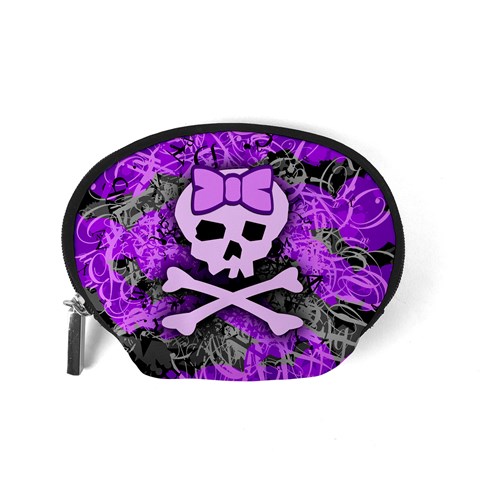 Purple Girly Skull Accessory Pouch (Small) from ArtsNow.com Back