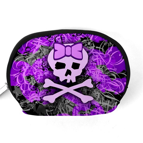 Purple Girly Skull Accessory Pouch (Medium) from ArtsNow.com Back