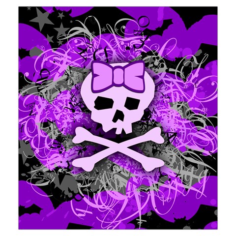 Purple Girly Skull Drawstring Pouch (Medium) from ArtsNow.com Back