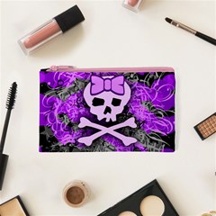 Purple Girly Skull Cosmetic Bag (XS) from ArtsNow.com Front