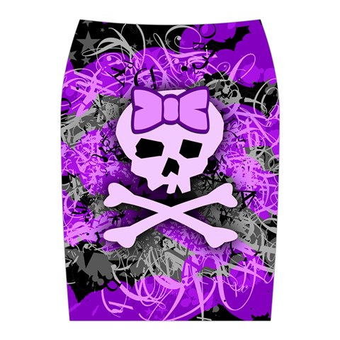 Purple Girly Skull Midi Wrap Pencil Skirt from ArtsNow.com Back