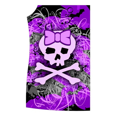 Purple Girly Skull Women s Button Up Vest from ArtsNow.com Front Right