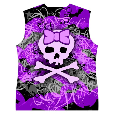 Purple Girly Skull Women s Button Up Vest from ArtsNow.com Back