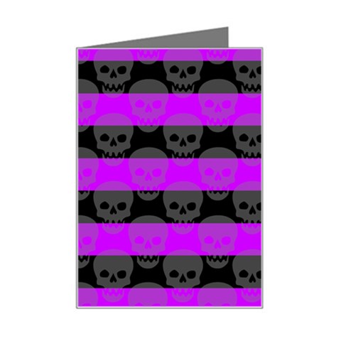 Purple Goth Skulls  Mini Greeting Card from ArtsNow.com Left