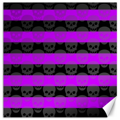 Purple Goth Skulls  Canvas 12  x 12  from ArtsNow.com 11.4 x11.56  Canvas - 1