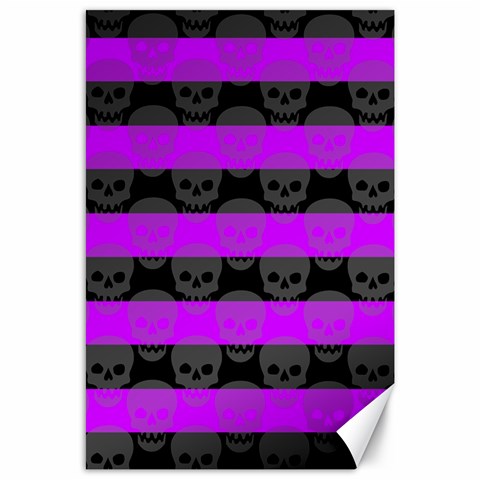 Purple Goth Skulls  Canvas 24  x 36  from ArtsNow.com 23.35 x34.74  Canvas - 1