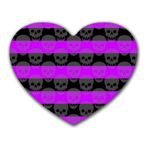 Purple Goth Skulls  Heart Mousepad from ArtsNow.com Front