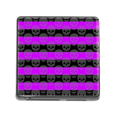 Purple Goth Skulls  Memory Card Reader (Square 5 Slot) from ArtsNow.com Front