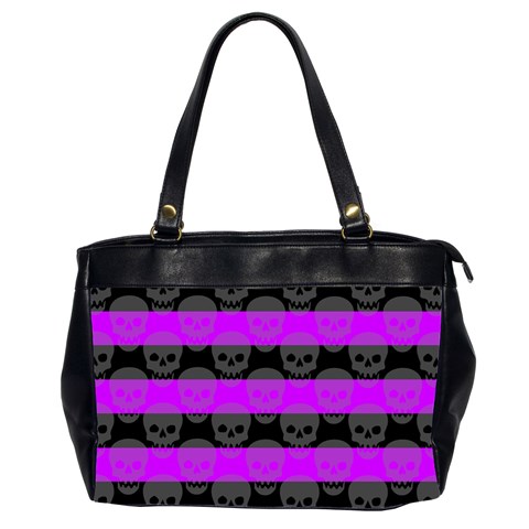 Purple Goth Skulls  Oversize Office Handbag (2 Sides) from ArtsNow.com Front