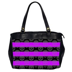 Purple Goth Skulls  Oversize Office Handbag (2 Sides) from ArtsNow.com Front