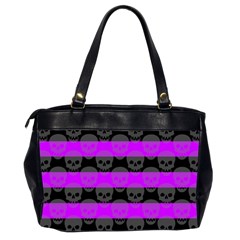 Purple Goth Skulls  Oversize Office Handbag (2 Sides) from ArtsNow.com Back