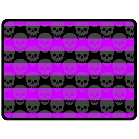 Purple Goth Skulls  Fleece Blanket (Large) from ArtsNow.com 80 x60  Blanket Front