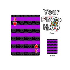 Purple Goth Skulls  Playing Cards 54 Designs (Mini) from ArtsNow.com Front - Heart3