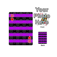 Purple Goth Skulls  Playing Cards 54 Designs (Mini) from ArtsNow.com Front - Heart10