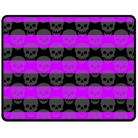 Purple Goth Skulls  Double Sided Fleece Blanket (Medium) from ArtsNow.com 58.8 x47.4  Blanket Back