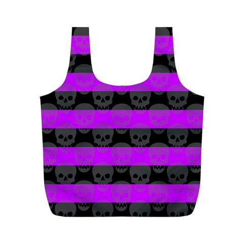 Purple Goth Skulls  Full Print Recycle Bag (M) from ArtsNow.com Back