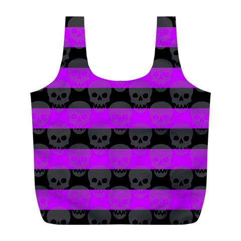 Purple Goth Skulls  Full Print Recycle Bag (L) from ArtsNow.com Front