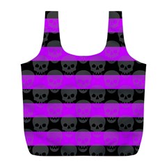 Purple Goth Skulls  Full Print Recycle Bag (L) from ArtsNow.com Back