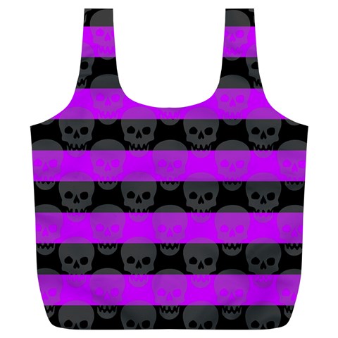 Purple Goth Skulls  Full Print Recycle Bag (XL) from ArtsNow.com Front