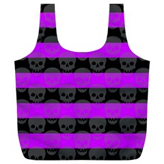 Purple Goth Skulls  Full Print Recycle Bag (XL) from ArtsNow.com Front