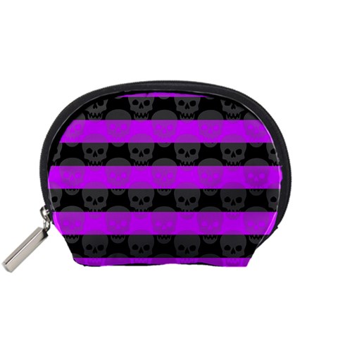 Purple Goth Skulls  Accessory Pouch (Small) from ArtsNow.com Front