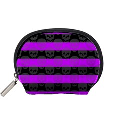 Purple Goth Skulls  Accessory Pouch (Small) from ArtsNow.com Front