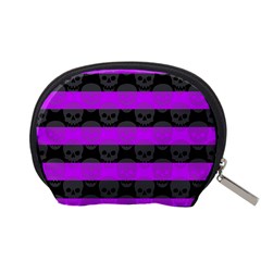 Purple Goth Skulls  Accessory Pouch (Small) from ArtsNow.com Back