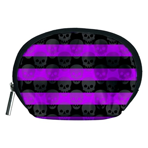 Purple Goth Skulls  Accessory Pouch (Medium) from ArtsNow.com Front