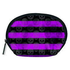 Purple Goth Skulls  Accessory Pouch (Medium) from ArtsNow.com Front