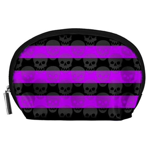 Purple Goth Skulls  Accessory Pouch (Large) from ArtsNow.com Front