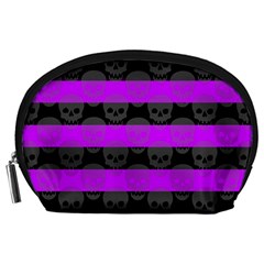 Purple Goth Skulls  Accessory Pouch (Large) from ArtsNow.com Front