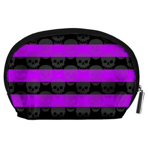 Purple Goth Skulls  Accessory Pouch (Large) from ArtsNow.com Back