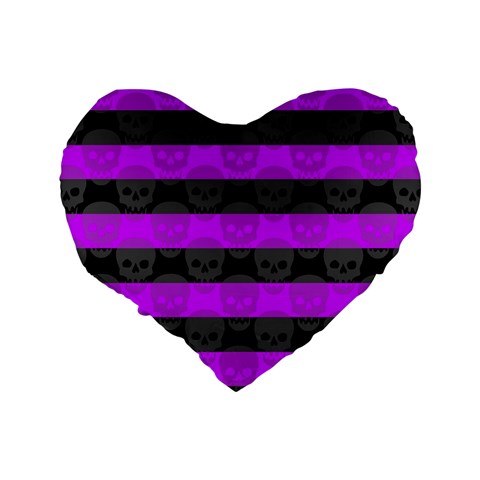 Purple Goth Skulls  Standard 16  Premium Flano Heart Shape Cushion  from ArtsNow.com Back