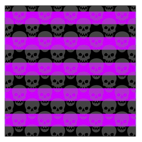 Purple Goth Skulls  Large Satin Scarf (Square) from ArtsNow.com Front