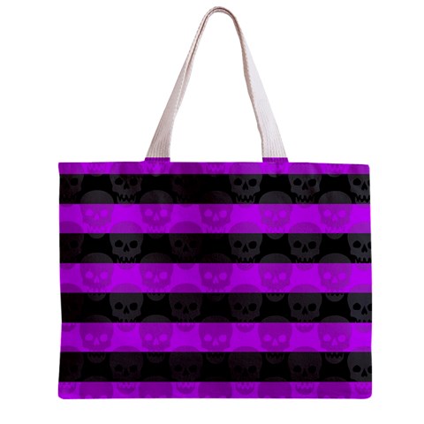 Purple Goth Skulls  Zipper Mini Tote Bag from ArtsNow.com Front