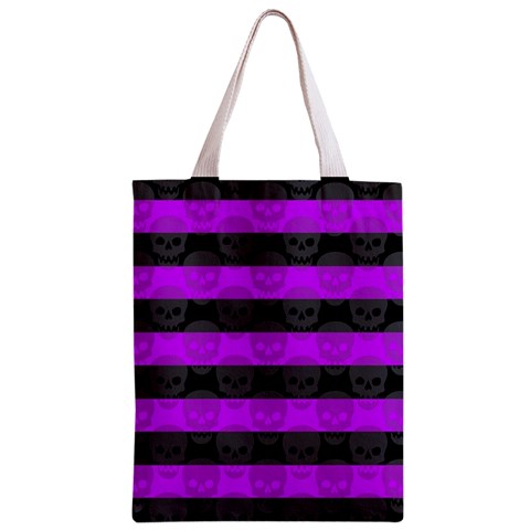 Purple Goth Skulls  Zipper Classic Tote Bag from ArtsNow.com Front