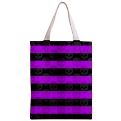 Purple Goth Skulls  Zipper Classic Tote Bag from ArtsNow.com Front