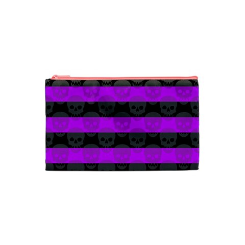 Purple Goth Skulls  Cosmetic Bag (XS) from ArtsNow.com Front