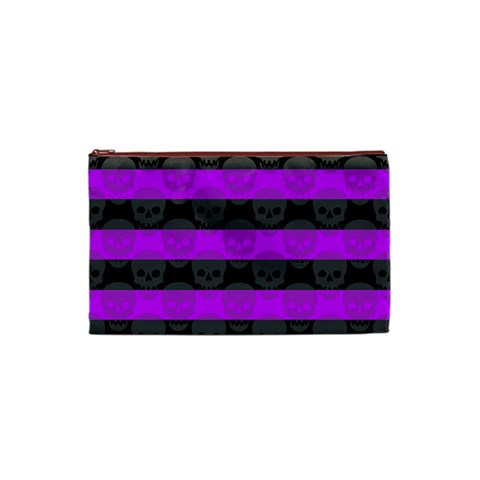 Purple Goth Skulls  Cosmetic Bag (XS) from ArtsNow.com Front