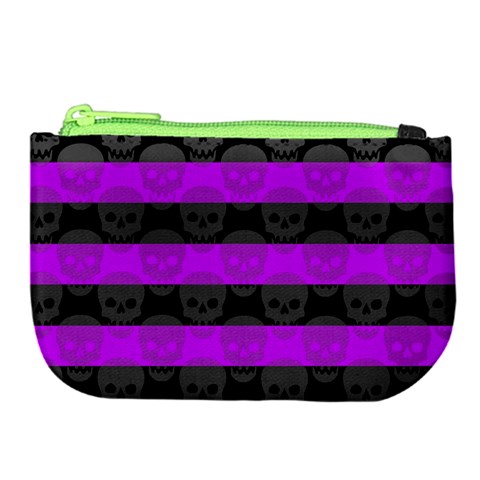 Purple Goth Skulls  Large Coin Purse from ArtsNow.com Front