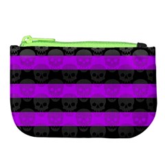 Purple Goth Skulls  Large Coin Purse from ArtsNow.com Front