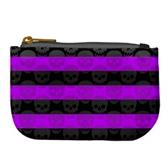 Purple Goth Skulls  Large Coin Purse from ArtsNow.com Front