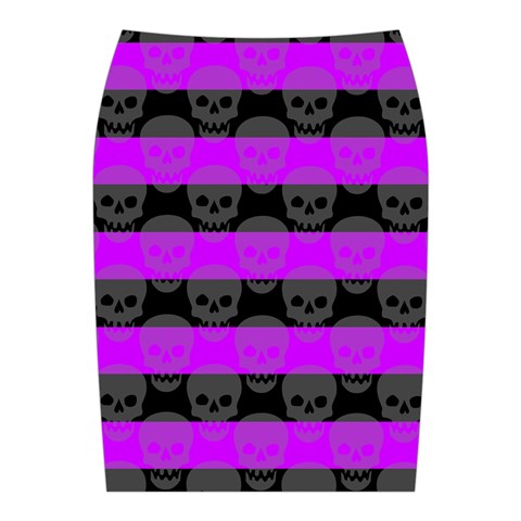 Purple Goth Skulls  Midi Wrap Pencil Skirt from ArtsNow.com Back