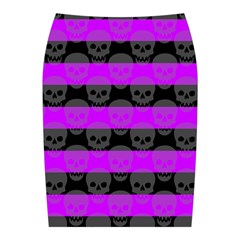 Purple Goth Skulls  Midi Wrap Pencil Skirt from ArtsNow.com Back