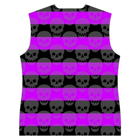 Purple Goth Skulls  Women s Button Up Vest from ArtsNow.com Back