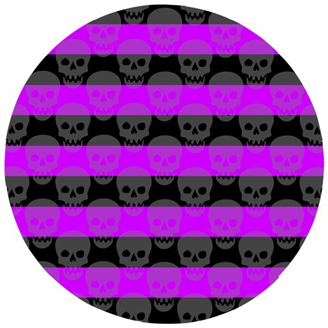 Purple Goth Skulls  Wooden Puzzle Round from ArtsNow.com Front