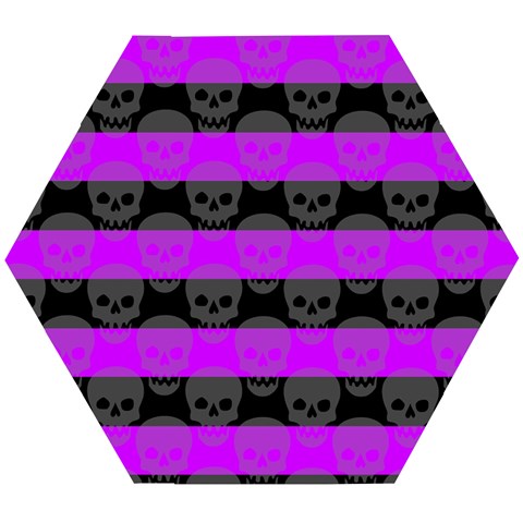 Purple Goth Skulls  Wooden Puzzle Hexagon from ArtsNow.com Front