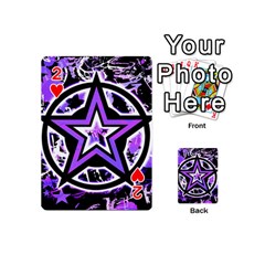 Purple Star Playing Cards 54 Designs (Mini) from ArtsNow.com Front - Heart2